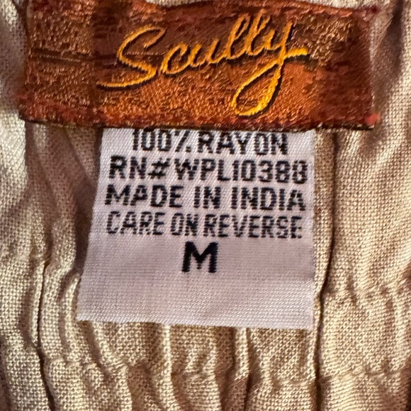 Scully Jacquard Lace-Up Front Dress Boho Western Country Full Length Beige Tan M - Picture 7 of 7